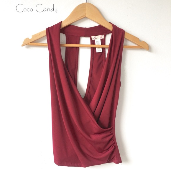 L8teR Tops - 🔃Red Surplice L8ter Sleeveless Tank Top